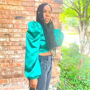 Silk Satin Green Top